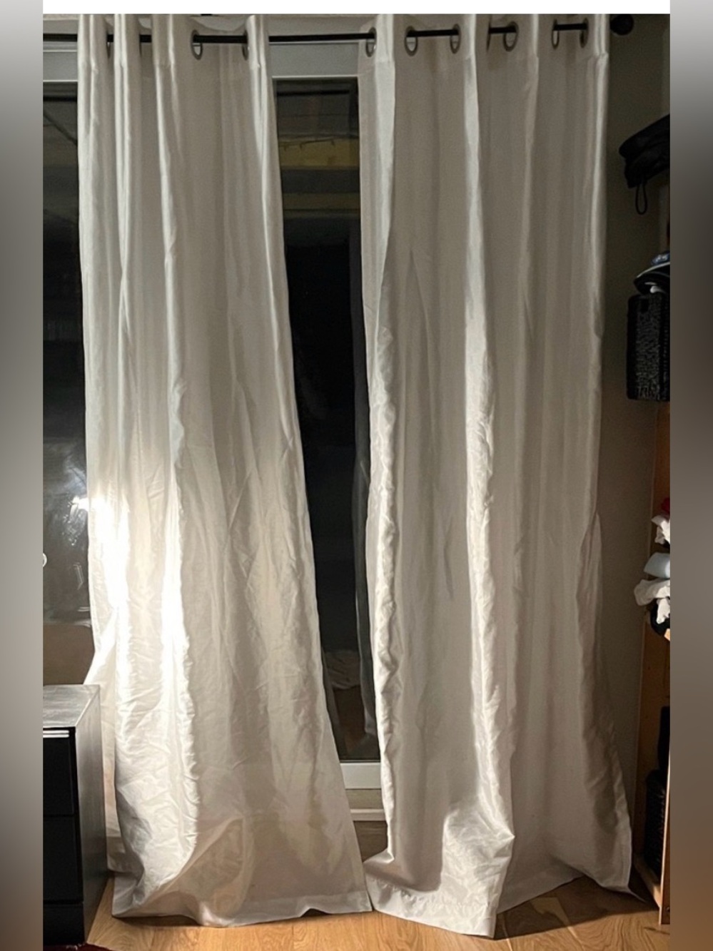 White Grommet-Top Window Curtains
